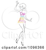 Poster, Art Print Of Dancing Woman With Colorful Dance Words On Her Torso