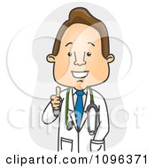 Clipart Happy Male Doctor Or Veterinarian Holding A Thumb Up Royalty Free Vector Illustration