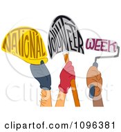 Clipart Hands Holding Up National Volunteer Week Tools Royalty Free Vector Illustration by BNP Design Studio