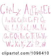 Poster, Art Print Of Pink Girly Lowercase And Capital Letters