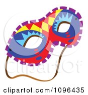 Poster, Art Print Of Colorful Mardi Gras Face Mask With A Strap