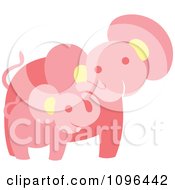 Poster, Art Print Of Happy Pink Elephant Mother And Baby