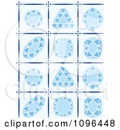 Clipart Blue Diamond Cuts Royalty Free Vector Illustration by Cherie Reve