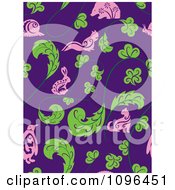 Clipart Seamless Animal And Leaf Background Pattern Royalty Free Vector Illustration by Cherie Reve