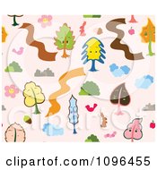 Poster, Art Print Of Seamless Tree And Animal Background Pattern