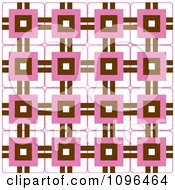 Poster, Art Print Of Seamless Pink Brown And White Background Pattern