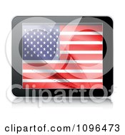 Poster, Art Print Of 3d Tablet Computer With An American Flag On The Screen