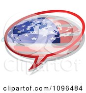 Poster, Art Print Of American Flag Chat Bubble