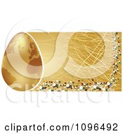 Poster, Art Print Of 3d Golden Globe Easter Egg And Scratched Website Banner
