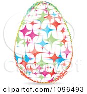 Poster, Art Print Of Colorful Sparkle Easter Egg With A Scribble Frame
