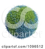 Poster, Art Print Of 3d Grassy Blue And Green Globe