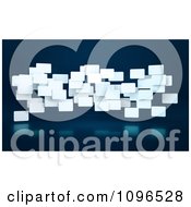 Clipart 3d White Rectangle Banners Floating Over Blue Royalty Free CGI Illustration by Mopic