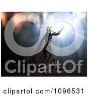 Clipart 3d Ent Tree Fantasy Creature And Burst Of Light Royalty Free CGI Illustration