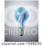 Poster, Art Print Of 3d Wind Energy Turbine Light Bulb
