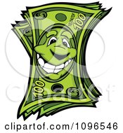Clipart Happy Cash Money Pile Royalty Free Vector Illustration
