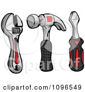 Clipart Wrench Hammer And Screwdriver Hand Tools Royalty Free Vector Illustration