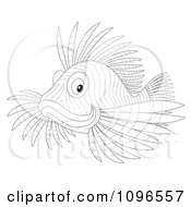 Poster, Art Print Of Outlined Lion Fish