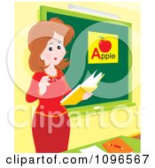 Poster, Art Print Of Friendly Female Teacher Discussing The Alphabet In Class