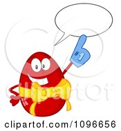 Poster, Art Print Of Happy Talking Red Easter Egg Wearing A Number One Glove