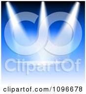 Clipart Background Of Spotlights Shining Down On An Empty Floating Podium Royalty Free Vector Illustration