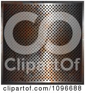 Poster, Art Print Of 3d Rusted Background Of Perforated Metal