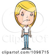 Clipart Sad Blond Adolescent Teenage Girl Royalty Free Vector Illustration