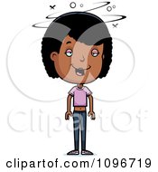 Clipart Drunk Black Adolescent Teenage Girl Royalty Free Vector Illustration