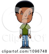 Clipart Depressed Black Adolescent Teenage Boy Royalty Free Vector Illustration by Cory Thoman