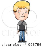 Clipart Depressed Blond Adolescent Teenage Boy Royalty Free Vector Illustration by Cory Thoman