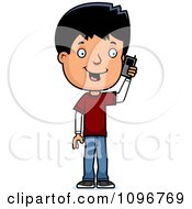 Poster, Art Print Of Adolescent Teenage Boy Talking On A Cell Phone