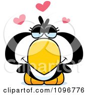 Poster, Art Print Of Clipart Penguin Chick In Love- Royalty Free Vector Illustration