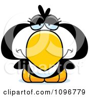Clipart Depressed Penguin Chick Royalty Free Vector Illustration