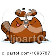 Clipart Drunk Chubby Beaver Royalty Free Vector Illustration