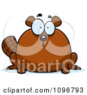 Clipart Surprised Chubby Beaver Royalty Free Vector Illustration