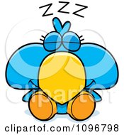 Poster, Art Print Of Sleeping Blue Bird Chick