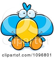 Poster, Art Print Of Cute Blue Bird Chick Sitting