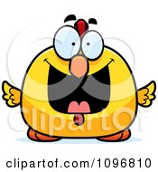 Clipart Grinning Happy Chubby Rooster Chick Royalty Free Vector Illustration