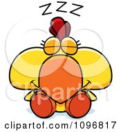Clipart Sleeping Yellow Rooster Chick Royalty Free Vector Illustration by Cory Thoman