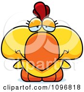 Clipart Depressed Yellow Rooster Chick Royalty Free Vector Illustration by Cory Thoman