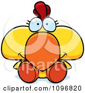 Clipart Cute Yellow Rooster Chick Sitting Royalty Free Vector Illustration by Cory Thoman