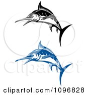 Poster, Art Print Of Blue And Black And White Marlin Fish
