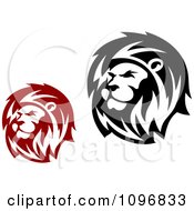 Poster, Art Print Of Red And Black Lion Heads