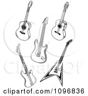 Poster, Art Print Of Black And White Guitars