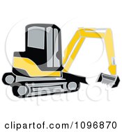 Poster, Art Print Of Black And Yellow Earth Mover Excavator