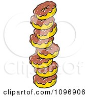 Clipart Stack Of Chocolate Donuts Royalty Free Vector Illustration by Johnny Sajem