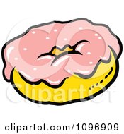 Clipart Donut With Pink Frosting Royalty Free Vector Illustration by Johnny Sajem