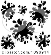Clipart Background Of Black Paint Splatters Royalty Free Vector Illustration by visekart