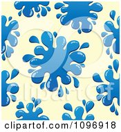 Poster, Art Print Of Seamless Background Of Blue Paint Splatters Over Sepia