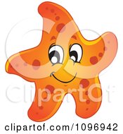Poster, Art Print Of Happy Orange Starfish