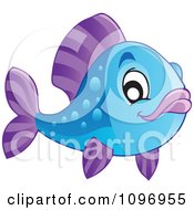 Poster, Art Print Of Happy Blue And Purple Fish